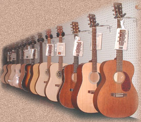 guitars on wall